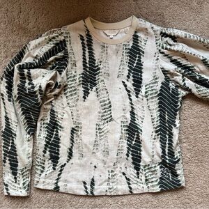 Ted Baker cream and green long sleeve top Size 2
